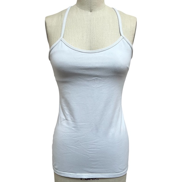 Lululemon 2 in 1 Power Y Bra Tank Top in White Size 8 - Picture 2 of 7